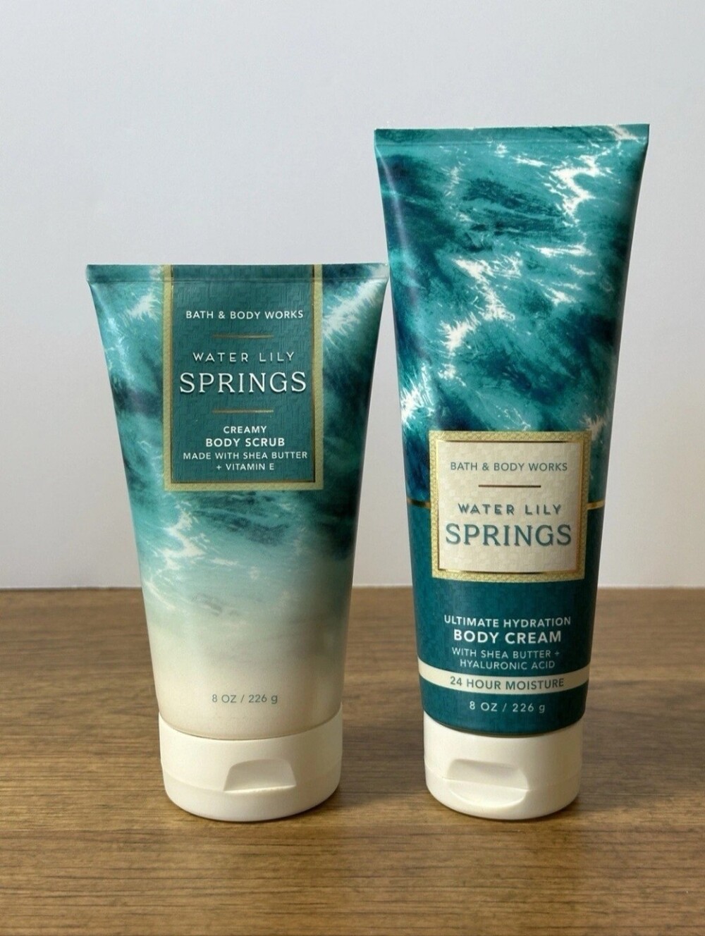 BBW 2pc Water Lily Springs Body Cream & Body Scrub New